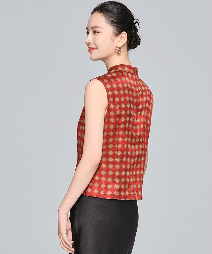 Red Lantern Cheongsam Silk Top