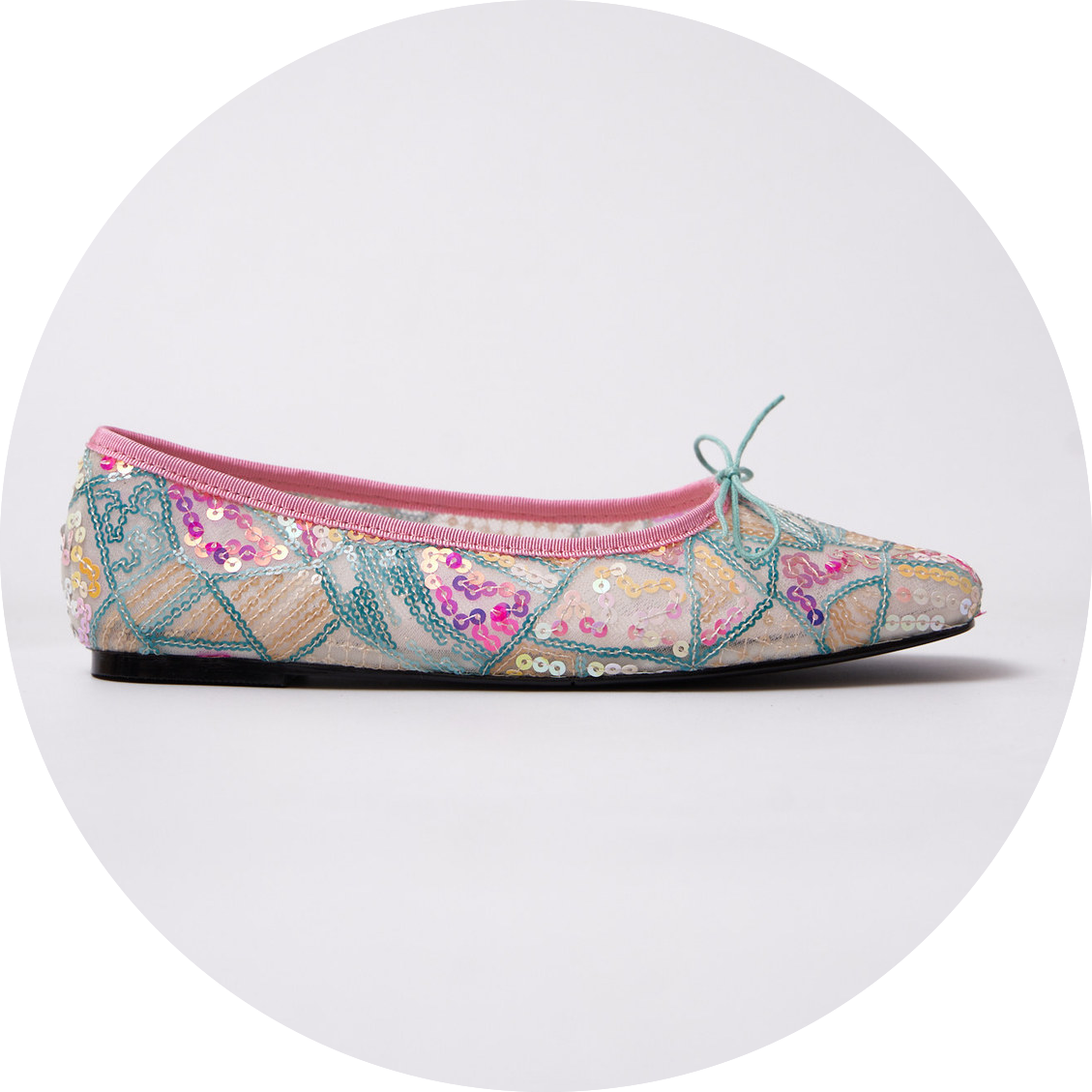 Mira Sequin Embroidered Ballet Flats