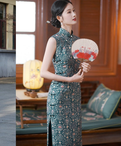 Shanghai Style Sleeveless  Maxi Cheongsam