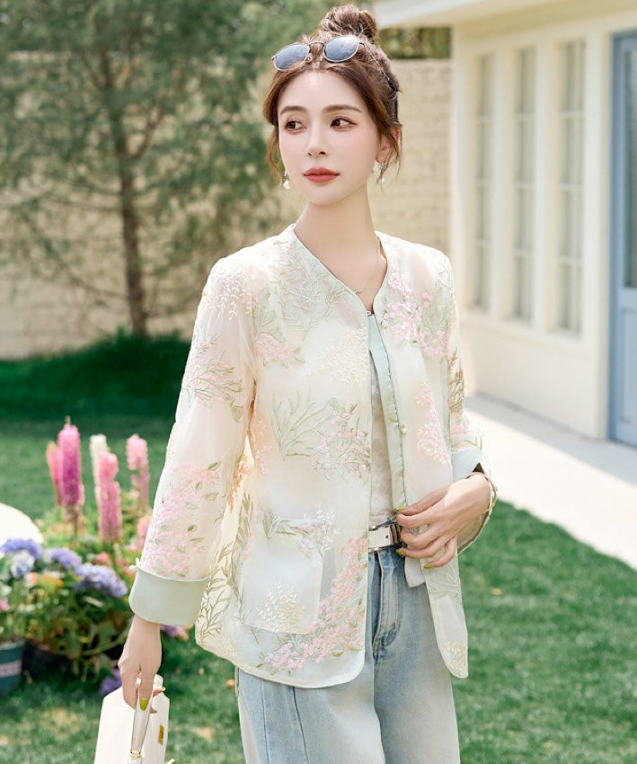 Bri Organza Embroidery Cheongsam Jacket