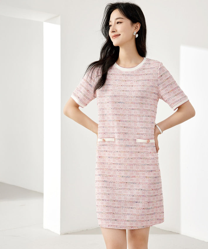 Sue Pink Ribbed Mini Dress
