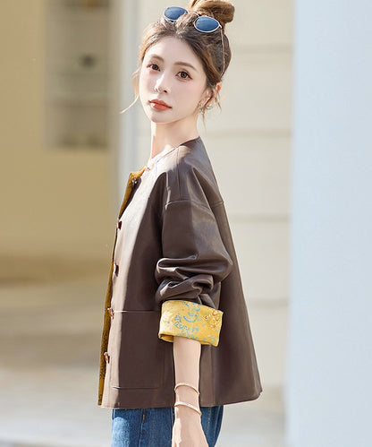 Astrid PU Reversible Cheongsam Jacket
