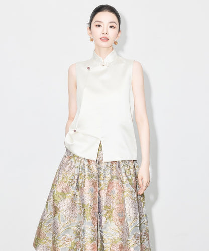 He Tang's Jacquard Oriental Top + Skirt Set