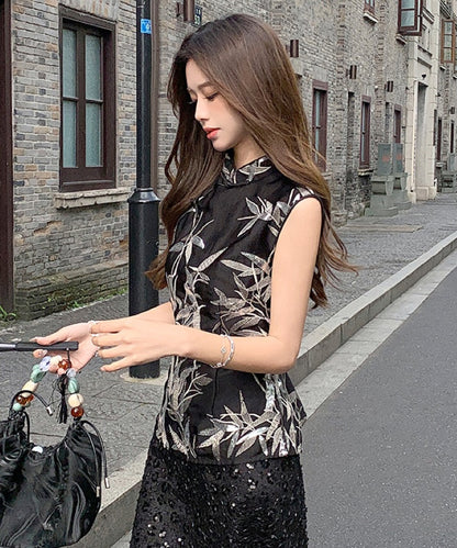 Shasha's Twilight Spark Beaded Cheongsam Top