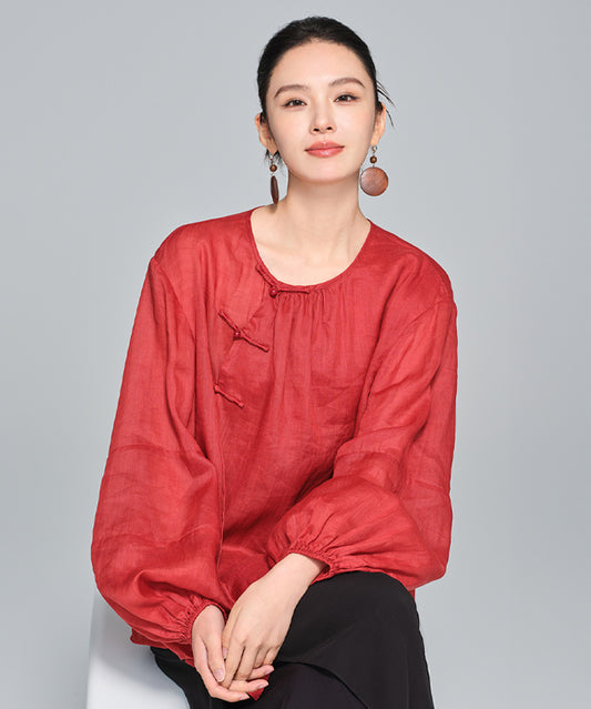 Suwei's Crimson Cheongsam Blouse