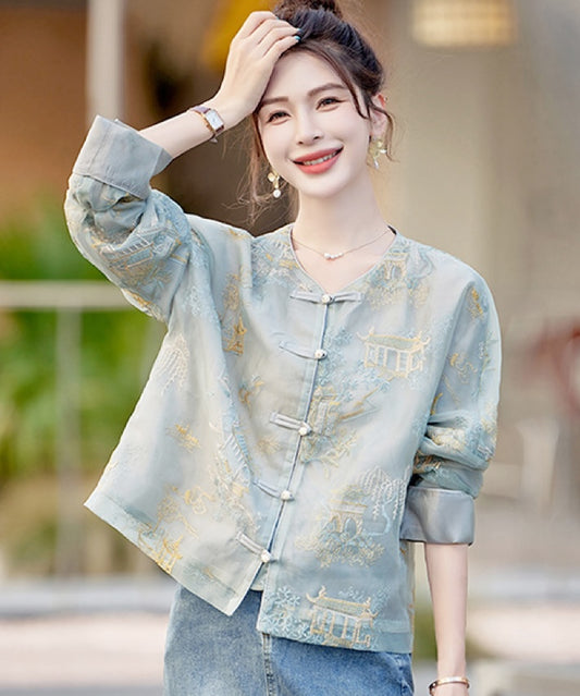 Millie Embroidered Oriental Organza Jacket
