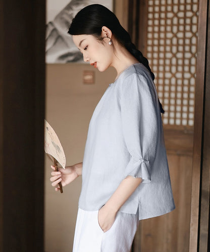 Kele Round-Neck Oriental Top