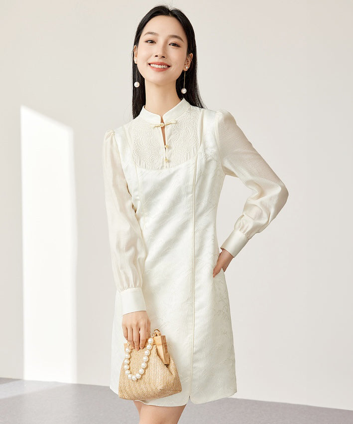 Daffodill Jacquard Cheongsam Dress