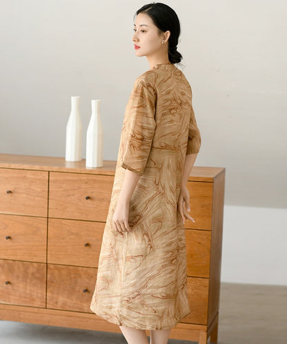 Lila Marble-Print Cheongsam