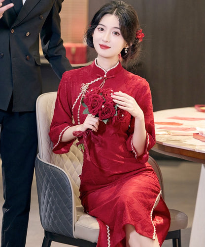 Bridal Red Autumn Cheongsam