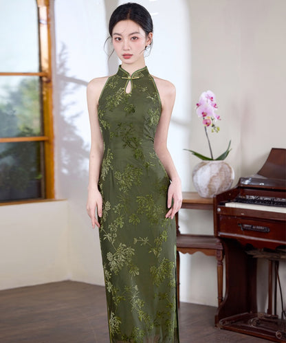 Olive Halterneck Cheongsam
