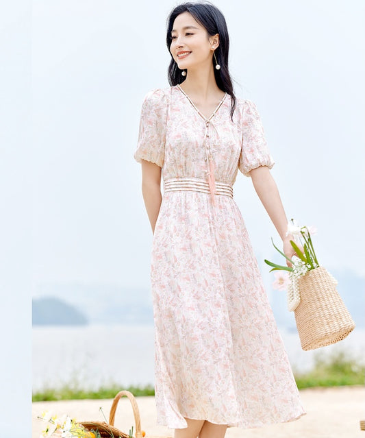 Sandie Oriental Inspired Pink Dress