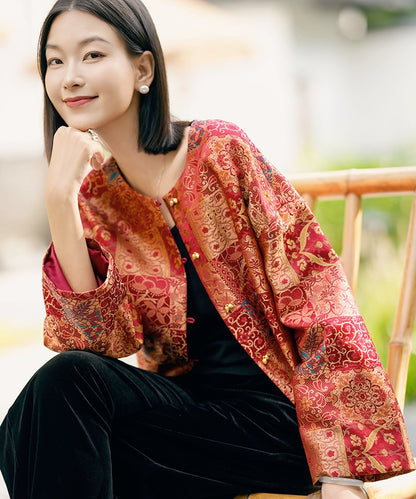 Empress Red Patchword Oriental Jacket
