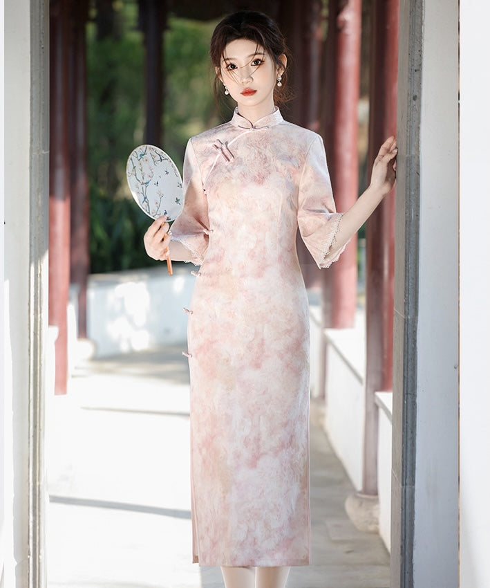 Fuyu Mid-Sleeves Cheongsam