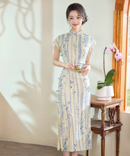 Wisteria Breeze Ramie Qipao Cheongsam