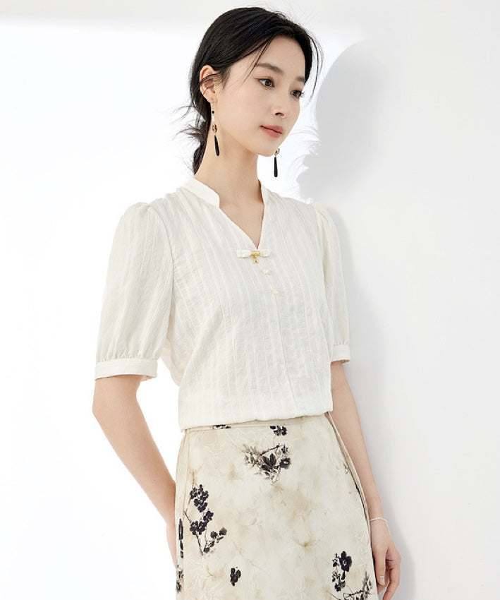 Pearl Petal Cheongsam Top