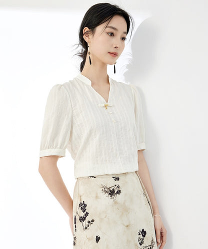 Pearl Petal Cheongsam Top