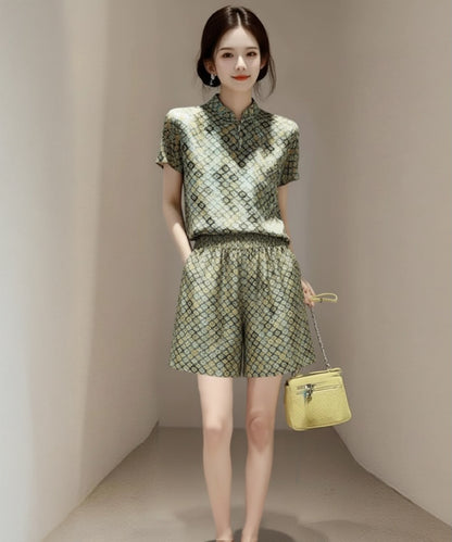 Ruyi Jade Silk Cheongsam Set