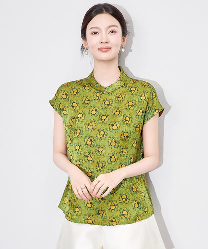 Yellow Gourd Green Tone Cheongsam Top