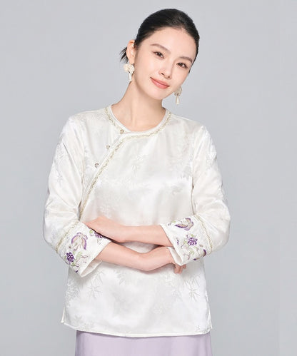 Jade Garden Silk Cheongsam Blouse Top