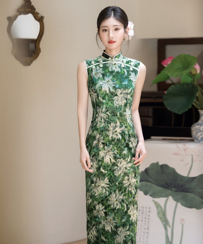Emerald Lotus Cheongsam