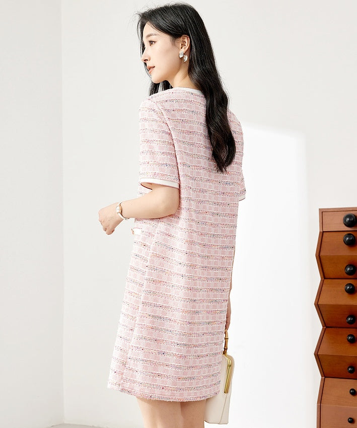 Sue Pink Ribbed Mini Dress