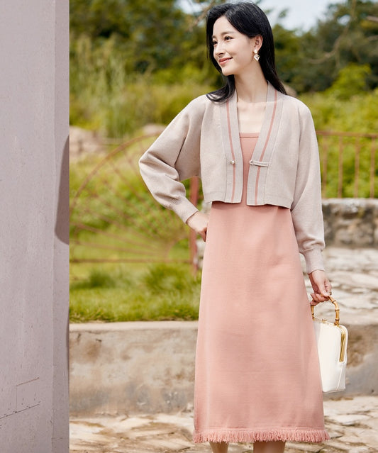 Coral Pink Oriental-Inspired Set