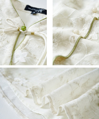Livia Jade Mandarin Collar Knot Blouse