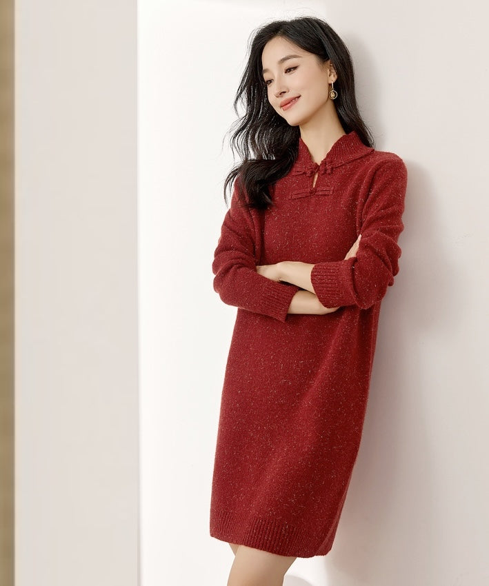 Bonnie's Oriental-Knot Sweater Dress