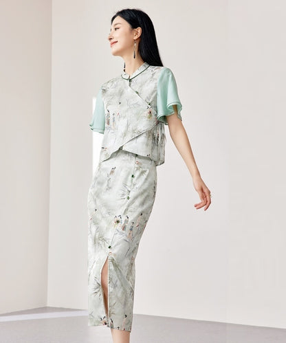 Dorothy Mandarin Knot & Skirt Set