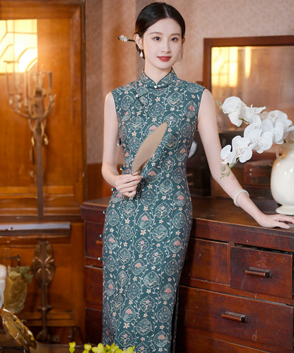 Shanghai Style Sleeveless  Maxi Cheongsam