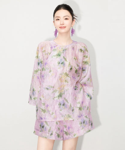 Violet Cheongsam Top + Shorts Set  💜 Limited Edition