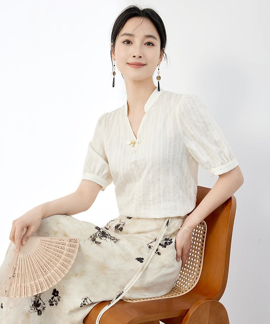 Pearl Petal Cheongsam Top