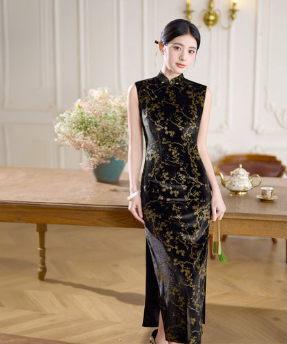 Dragon-Year Golden Petals Cheongsam
