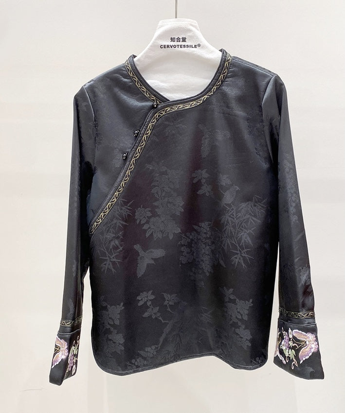 Jade Garden Silk Cheongsam Blouse Top