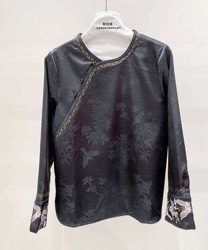 Jade Garden Silk Cheongsam Blouse Top