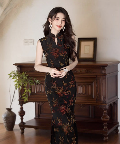 Limei Sleeveless Peplum Cheongsam
