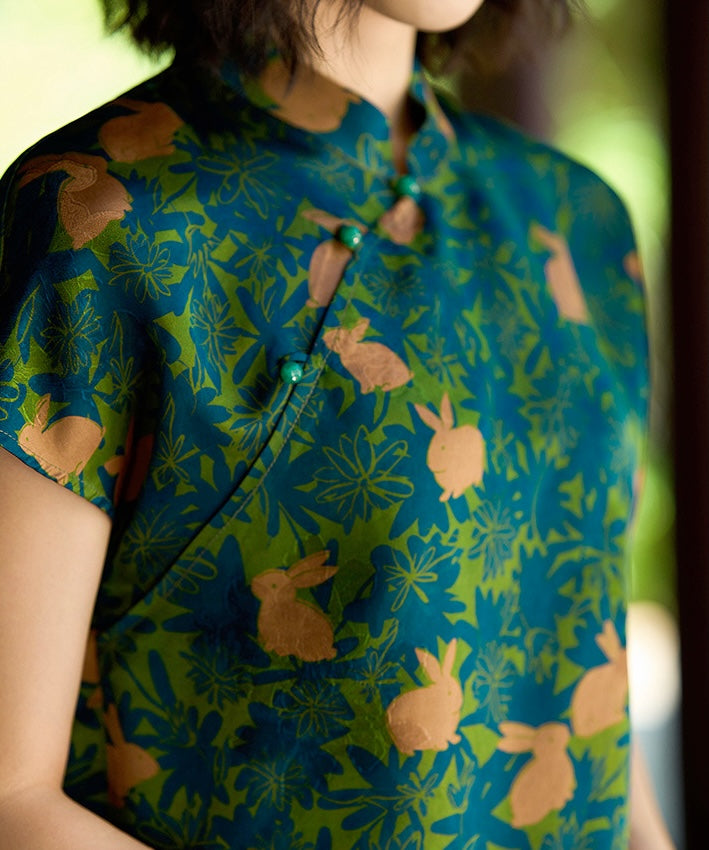 Mumi Bunny Silk Cheongsam Top