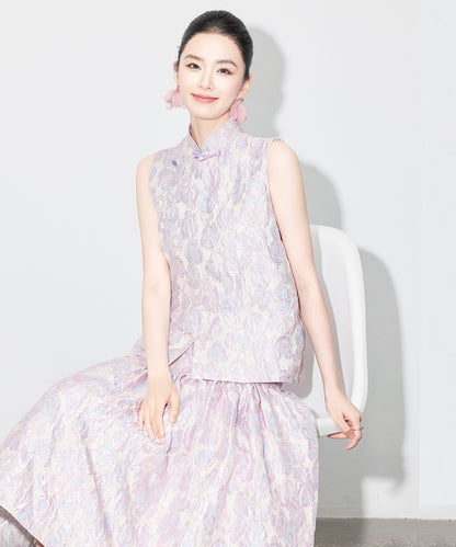Suya's Jacquard Oriental Top + Skirt Set