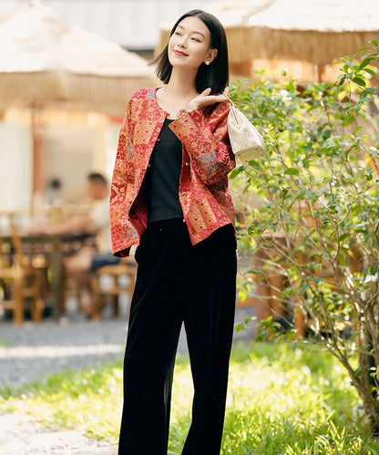 Empress Red Patchword Oriental Jacket