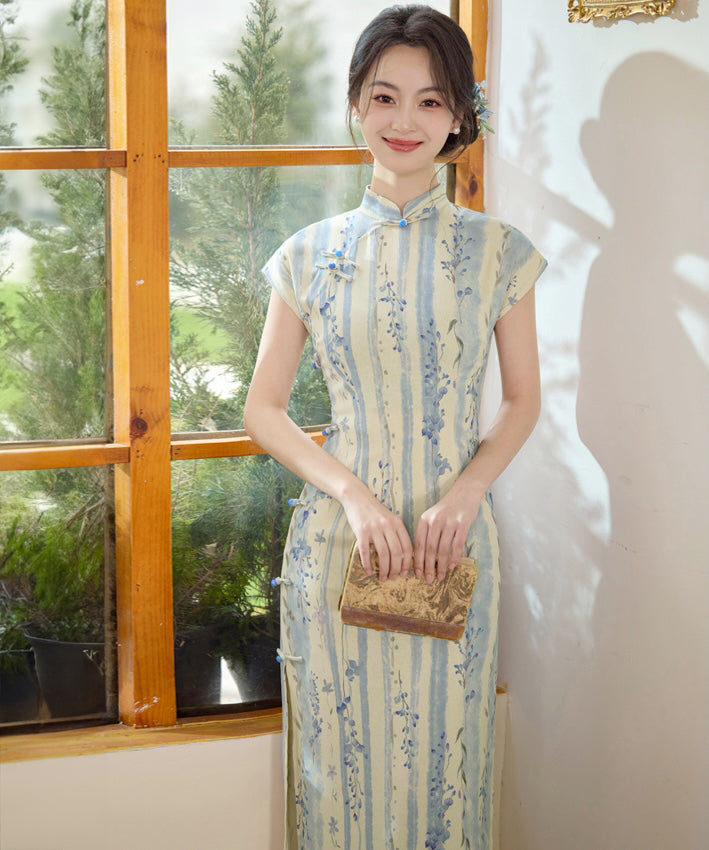 Wisteria Breeze Ramie Qipao Cheongsam