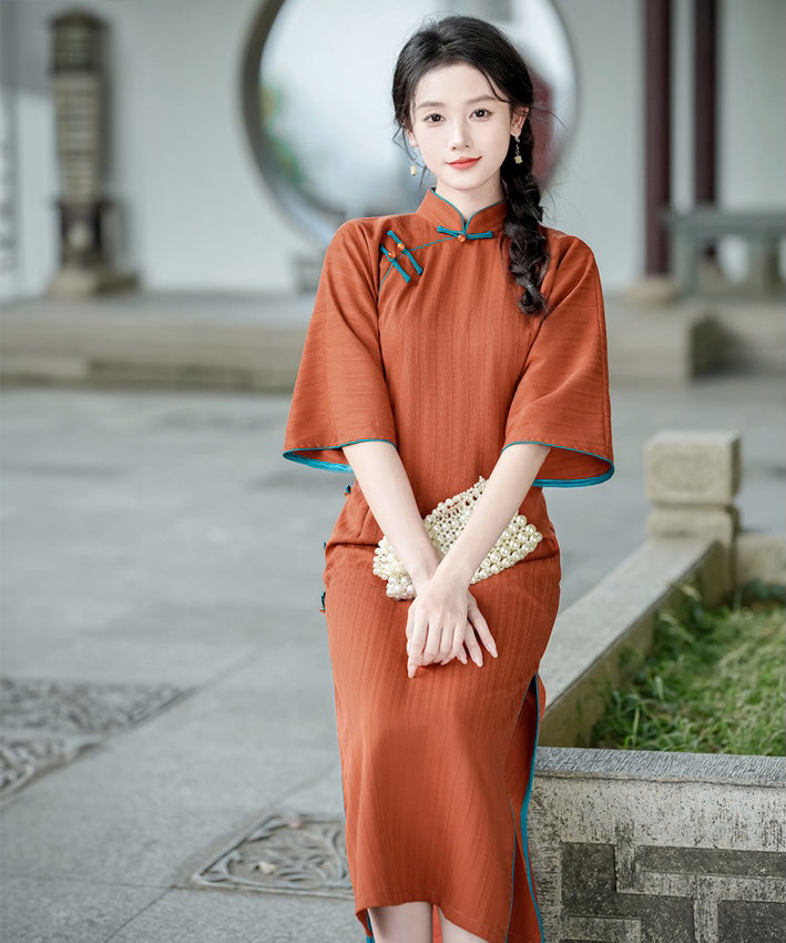 Ruoni Mid Sleeves Cheongsam