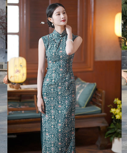Shanghai Style Sleeveless  Maxi Cheongsam