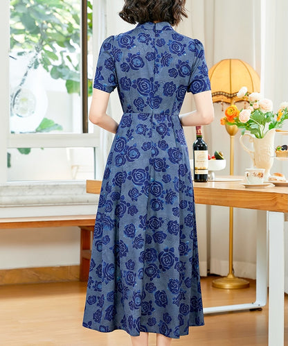 Indigo Blossom Cheongsam