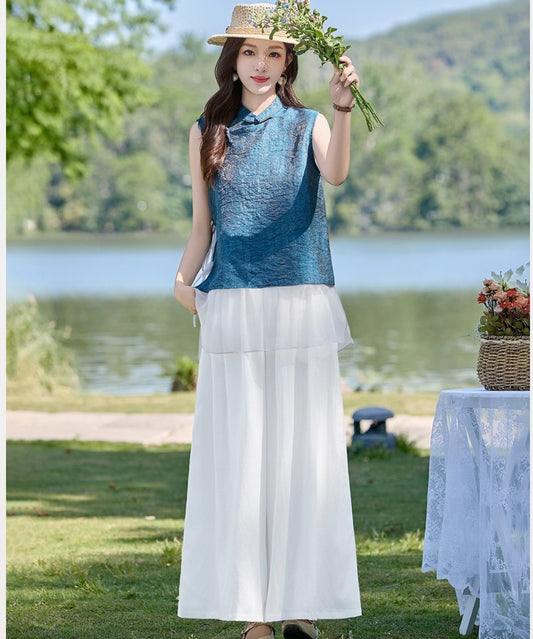 Azure Whisper Top & Pants Set