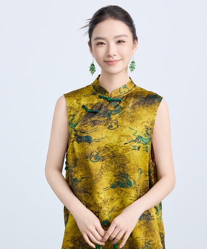 Yu Fei's Cheongsam Vest Top and Jade Skirt