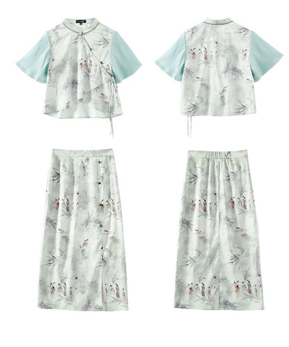 Dorothy Mandarin Knot & Skirt Set