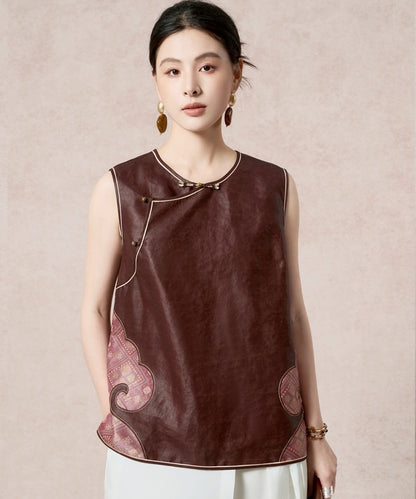 Cinnamon Arc Silk Cheongsam Top