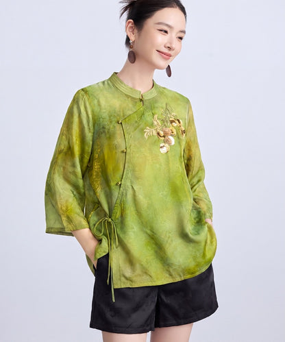 Olive Serenade Cheongsam Top & Shorts Set