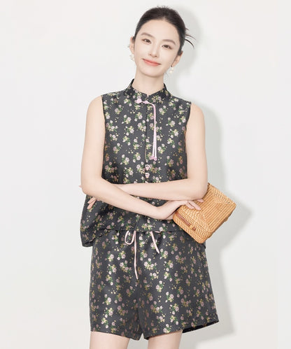Midnight Blossom Cheongsam Set